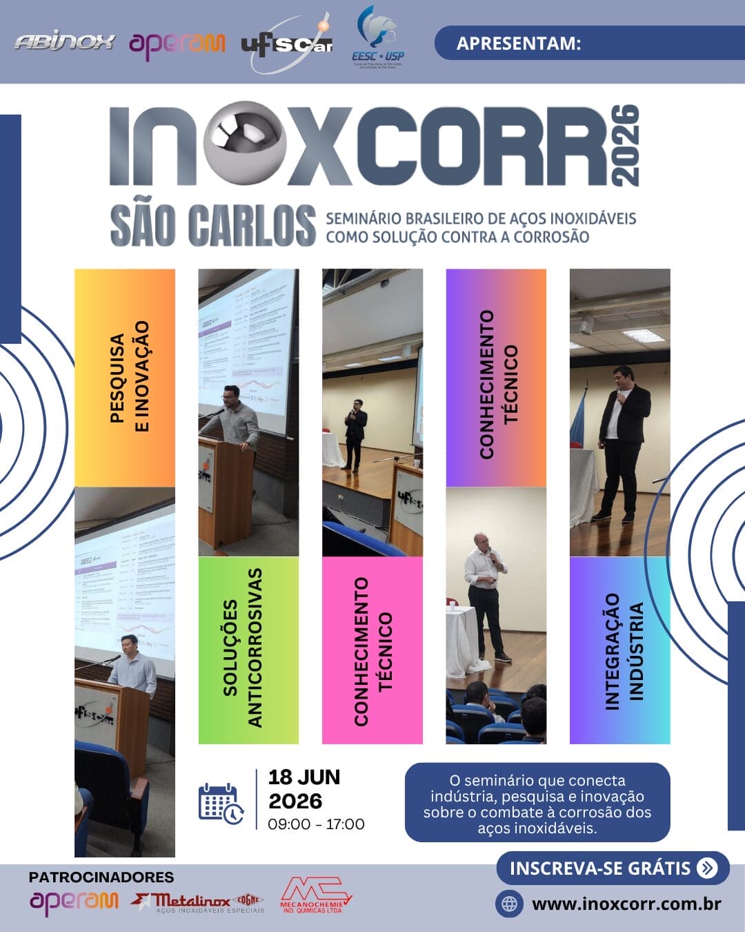 ABINOX, Aperam, UFSCar e USP lançam mais uma edição do Inoxcorr São Carlos